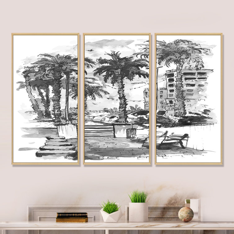 Winston Porter Streets And Buildings Of Miami City In Florida Framed On